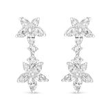 18k White Gold 6.0 Cttw Marquise Diamond Floral Dangle Drop Earrings (E-F Color, VS1-VS2 Clarity)