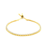 Adjustable Tennis Style Bracelet with Cubic Zirconia in Sterling Silver