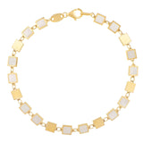 14k Yellow Gold MOP Geometric Mirror Gem Chain Bracelet (5.00 mm)