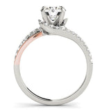 14k White And Rose Gold Bypass Shank Diamond Engagement Ring (1 1/3 cttw)