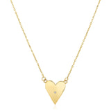 14k Yellow Gold High Polish Elongated Heart Necklace
