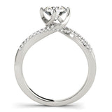 14k White Gold Spiral Design Pronged Diamond Engagement Ring (1 1/8 cttw)