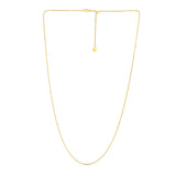 14k Yellow Gold Adjustable Franco Chain 0.9mm