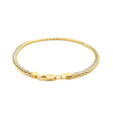 Two-Toned Fine Wheat Chain Bracelet in 10k Yellow and White Gold
