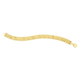 14k Yellow Gold Faceted Panther Link Chain Bracelet
