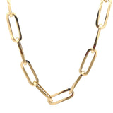14k Yellow Gold Extra Wide Paperclip Chain Necklace