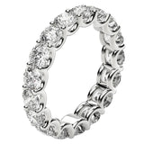Round Cut Lab Grown Diamond Eternity Ring in 14k White Gold (3 cttw FG/VS2)