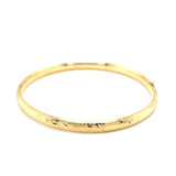 10k Yellow Gold Botanical Pattern Florentine Bangle