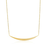 14k Yellow Gold Necklace with Polished Curved Bar Pendant