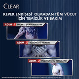 Clear Men 3-in-1 Charcoal Shampoo & Shower Gel: Deep Clean, Fight Dandruff, & Simplify Your Routine - 11.83 fl oz