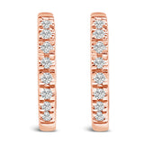 14K Rose Gold 1/5 CTW Diamond Huggie Hoop Earrings