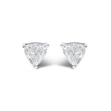 14K White Gold 1/2 Cttw Lab Grown Trillion Cut Solitaire Diamond Stud Earrings
