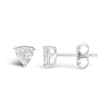 14K White Gold 1/2 Cttw Lab Grown Trillion Cut Solitaire Diamond Stud Earrings