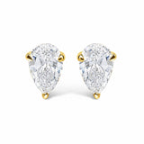 14K White Gold 1.00 Cttw Lab Grown Pear Shaped Solitaire Diamond Stud Earrings