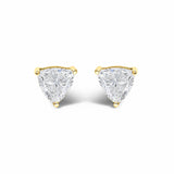 14K White Gold 1/2 Cttw Lab Grown Trillion Cut Solitaire Diamond Stud Earrings
