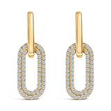 10K White Gold 1/2 Cttw Lab Grown Diamond Dangling Paperclip Drop Earrings