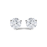 14K White Gold 1.00 Cttw Lab Grown Diamond Martini Set Round Solitaire Stud Earrings