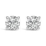 14K White Gold 1/2 Cttw Lab Grown Diamond Solitaire Stud Earrings
