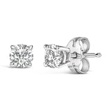 14K White Gold 1/2 Cttw Lab Grown Diamond Solitaire Stud Earrings