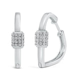 10K White Gold 3/8 Cttw Lab Grown Diamond Heart Shaped Huggie Hoop Earrings