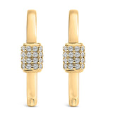 10K White Gold 3/8 Cttw Lab Grown Diamond Heart Shaped Huggie Hoop Earrings