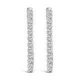 14K White Gold 1.0 Cttw Oval Lab Grown Diamond Hoop Earrings