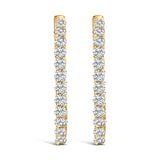 14K White Gold 1.0 Cttw Oval Lab Grown Diamond Hoop Earrings
