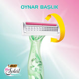 Bic Women's Razor - Miss Soleil Sensitive 3-Blade Shaving System for Smooth Skin