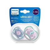 Avent Ultra Air Pacifier for Girls 6-18M 2-Pack