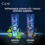 Clear Men 3-in-1 Charcoal Shampoo & Shower Gel: Deep Clean, Fight Dandruff, & Simplify Your Routine - 11.83 fl oz
