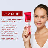 Loreal Paris Revitalift Skin Renewing Cleansing Gel - Anti-Aging Glycolic Acid Facial Cleansing Gel for Smoother Skin