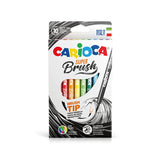 Carioca Super Brush Felt Tip Pens 10-Pack - Washable Ink Brush Pens for Artistic Designs