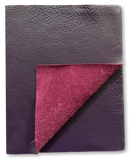 Grape Natural Grain Deer-Tanned Cowhide –  Full Aniline Finish, 1.1–1.3 mm (3 oz), Pre-Cut Leather Sheets (8.5" × 11")