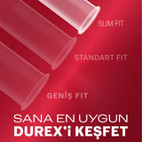 Durex Slim Fit Condoms - Lubricated, Safe Sex Products for Enhanced Sensitivity - 16 Count