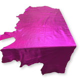 Hot Pink Metallic Natural Grain Chrome-Tanned Cowhide – Metallic Foil Finish, 1.1–1.3 mm (3 oz), ~20 Sq Ft