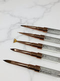 Nail Art Double Brush Set - 5pc | 10 Styles | White