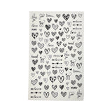 Black Hearts- Nail Sticker- F926