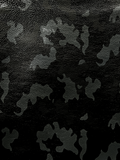 Black Camouflage Natural Grain Chrome-Tanned Cowhide – Italian Foil Finish, 1.1–1.3 mm (3 oz), ~20 Sq Ft
