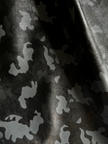 Black Camouflage Natural Grain Chrome-Tanned Cowhide – Italian Foil Finish, 1.1–1.3 mm (3 oz), ~20 Sq Ft