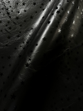 Black Star Natural Grain Chrome-Tanned Cowhide – Italian Foil Finish, 1.1–1.3 mm (3 oz), ~20 Sq Ft