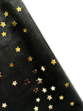 Black & Gold Star Natural Grain Chrome-Tanned Nubuck Cowhide – Italian Foil Finish, 1.1–1.3 mm (3 oz), ~20 Sq Ft