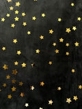 Black & Gold Star Natural Grain Chrome-Tanned Nubuck Cowhide – Italian Foil Finish, 1.1–1.3 mm (3 oz), ~20 Sq Ft