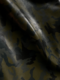 Army Green Camouflage Natural Grain Chrome-Tanned Cowhide – Italian Foil Finish, 1.1–1.3 mm (3 oz), ~20 Sq Ft