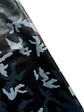 Navy Blue Camouflage Natural Grain Chrome-Tanned Cowhide – Italian Foil Finish, 1.1–1.3 mm (3 oz), ~20 Sq Ft