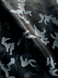 Navy Blue Camouflage Natural Grain Chrome-Tanned Cowhide – Italian Foil Finish, 1.1–1.3 mm (3 oz), ~20 Sq Ft