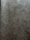 Ash Grey Large Floral Embossed Cowhide