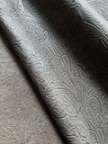 Ash Grey Large Floral Embossed Cowhide