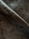 Chocolate Distressed Cowhide – Chrome-Tanned Automotive and Furniture Upholstery Leather, Waxed Protective Finish, Top Grain, 1.0–1.2 mm (~3 oz), ~45 Sq Ft Whole Hide