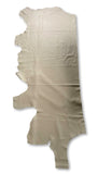 Cream White Natural Grain Deer-Tanned Cowhide –  Full Aniline Finish, 1.1–1.3 mm (3 oz), ~20 Sq Ft