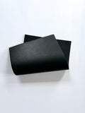 Black Smooth Italian Calf Leather: 7.5" x 12" Pre-Cut Pieces